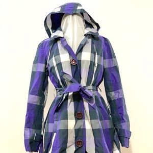MICHAEL @ Michael Kors Lightweight Plaid Rain Coat